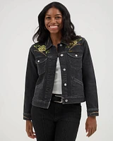 Wrangler® x Yellow Rose by Kendra Scott Trucker Jacket Faded Black