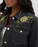 Wrangler® x Yellow Rose by Kendra Scott Trucker Jacket Faded Black