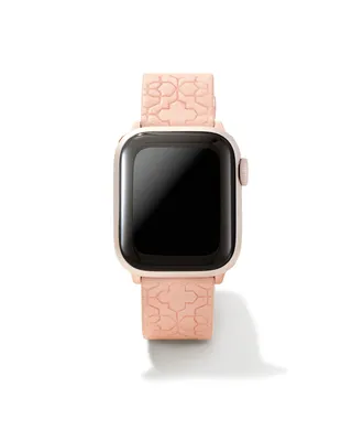 Filigree Blush Leather Watch Band with Rose Gold Tone Stainless Steel