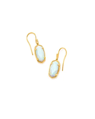 Lee 18k Gold Vermeil Drop Earrings in White Sterling Opal