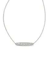 Mattie Sterling Silver Pave Pendant Necklace in White Diamond