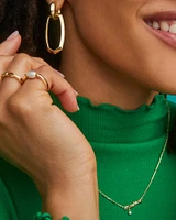 Danielle Gold Convertible Link Earrings Ivory Mother-of-Pearl
