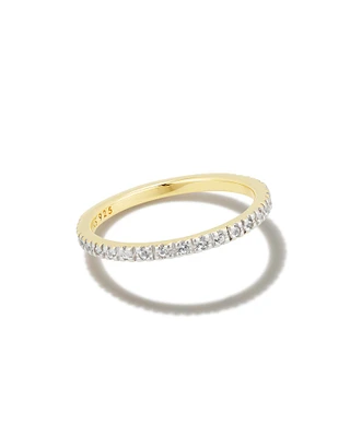 Arynn 18k Gold Vermeil Band Ring White Sapphire