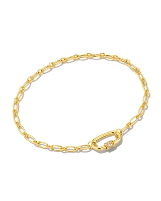 Bristol 18k Gold Vermeil Chain Bracelet White Sapphire