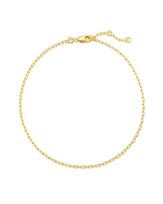 Mini Paperclip Chain Anklet in 18k Gold Vermeil