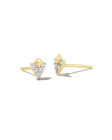 Spencer 18k Gold Vermeil Stud Earrings in White Topaz