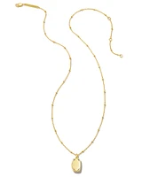 Tinsley 18k Gold Vermeil Tiny Locket Necklace in White Topaz