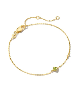 Maisie 18k Gold Vermeil Delicate Chain Bracelet in Peridot