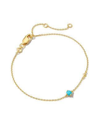 Maisie 18k Gold Vermeil Delicate Chain Bracelet in Turquoise