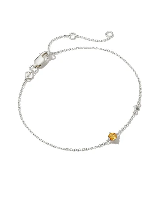 Maisie Sterling Silver Delicate Chain Bracelet in Orange Citrine