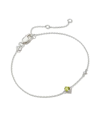 Maisie Sterling Silver Delicate Chain Bracelet in Peridot