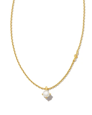 Maisie 18k Gold Vermeil Pendant Necklace in White Pearl