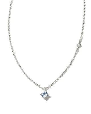 Maisie Sterling Silver Pendant Necklace in Aquamarine