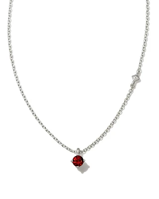Maisie Sterling Silver Pendant Necklace in Red Garnet