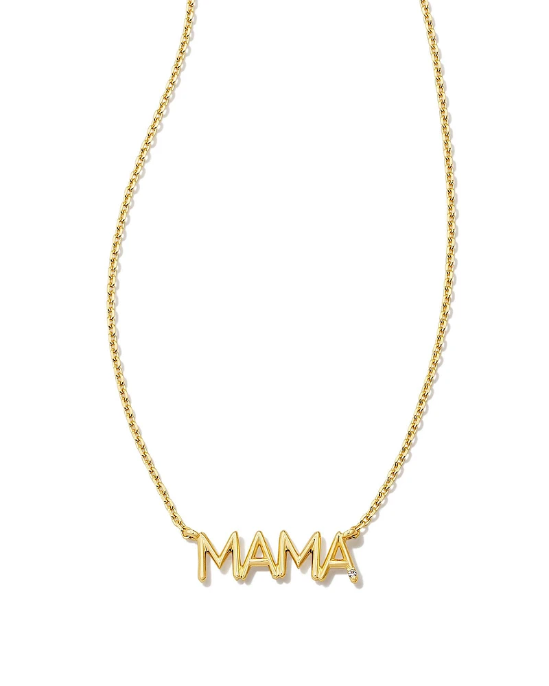 Mama Sterling Silver Sparkle Pendant Necklace White Topaz