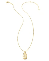 Mom 18k Gold Vermeil Stone Tag Necklace in Ivory Mother-of-Pearl