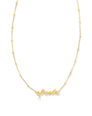 Abuela Script Pendant Necklace in Gold