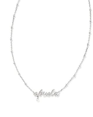 Abuela Script Pendant Necklace in Silver