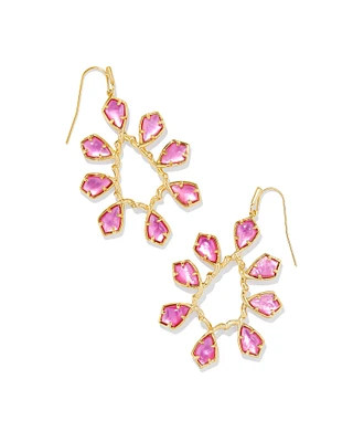 Camry Gold Open Frame Earrings in Azalea Illusion