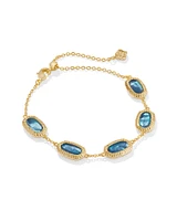 Grayson Gold Ridge Frame Link Bracelet in Indigo Watercolor Illusion