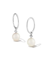 Hadleigh 14k White Gold Huggie Earrings in Freshwater Cultured Pearl