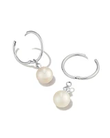 Hadleigh 14k White Gold Huggie Earrings in Freshwater Cultured Pearl