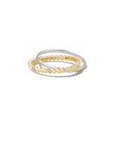 Tyler 14k Yellow Gold Double Band Ring White Diamond