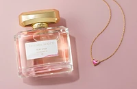 Framed Ari Heart Gold Pendant Necklace in Azalea Illusion and Ruby Musk Eau de Parfum 75ml Fragrance Gift Set