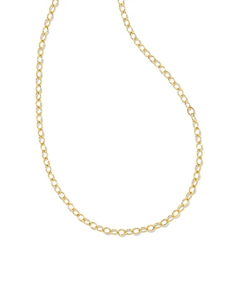 Kit Gold Chain Necklace in White Crystal