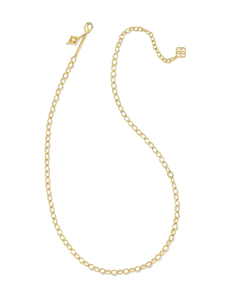 Kit Gold Chain Necklace White Crystal