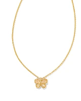 Mae Gold Butterfly Short Pendant Necklace in Golden Abalone