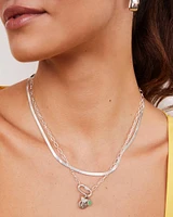 Bristol Sterling Silver Link Necklace in White Sapphire