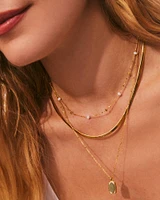Tinsley 18k Gold Vermeil Tiny Locket Necklace in White Topaz