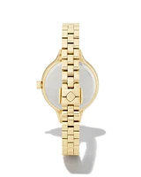 Alex Two Tone Stainless Steel 35mm Narrow Watch Ivory Mother-of-Pearl