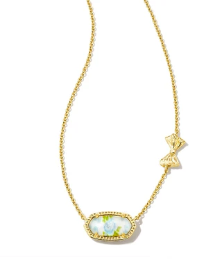 Kendra Scott x LoveShackFancy Gold Elisa Necklace Marie Pink Blooming Heirloom Illusion