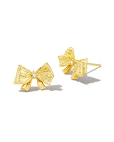 Kendra Scott x LoveShackFancy Gold Stud Earrings in White CZ