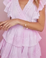 Kendra Scott x LoveShackFancy Gold Charm Bracelet in Pink Mix