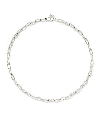 Small Paperclip Chain Anklet in Sterling Silver