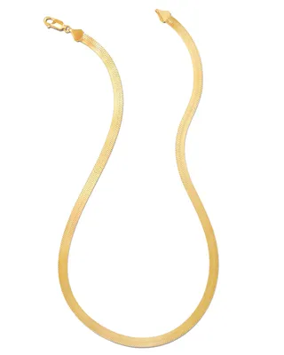 Wide Herringbone Chain Necklace in 18k Gold Vermeil