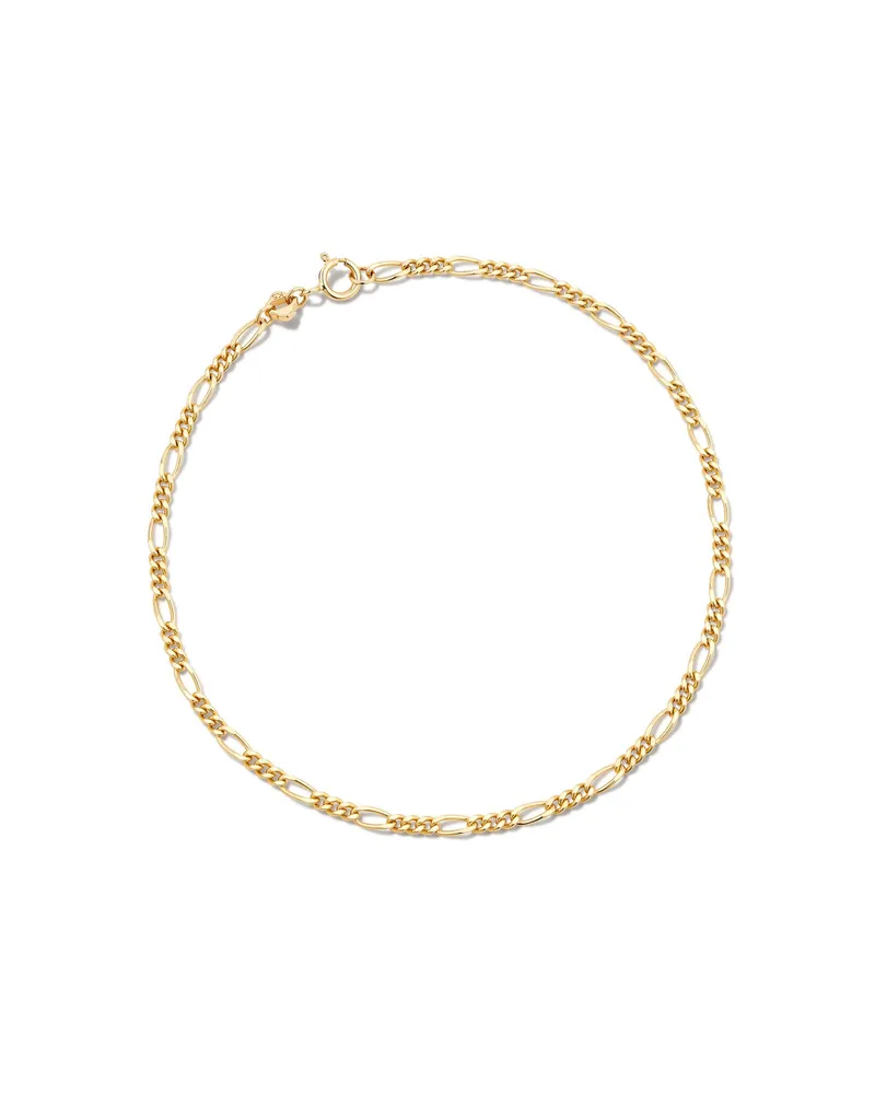 Figaro Chain Bracelet 14k Yellow Gold