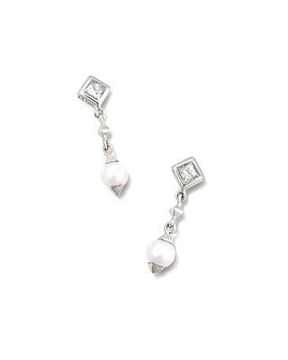 Michelle 14k Yellow Gold Drop Earrings White Pearl