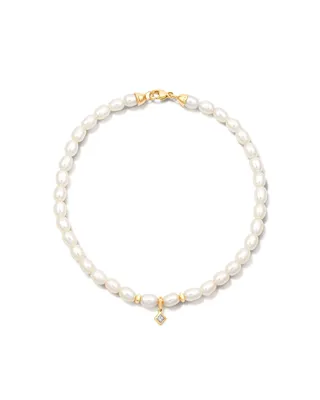 Michelle 14k Yellow Gold Pearl Bracelet White