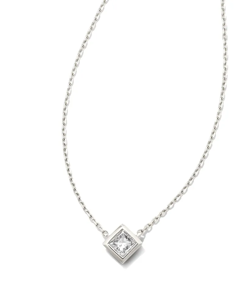 Michelle 14k Gold Pendant Necklace in White Diamond