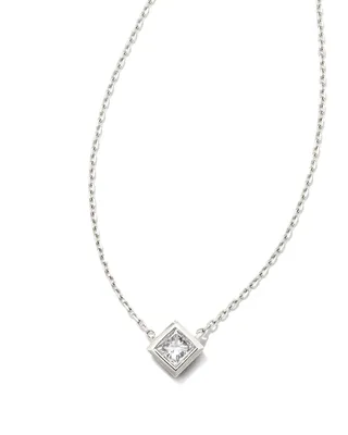 Michelle 14k White Gold Pendant Necklace in White Diamond, .16ct