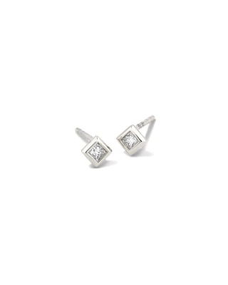 Michelle 14k Gold Stud Earrings White Diamond