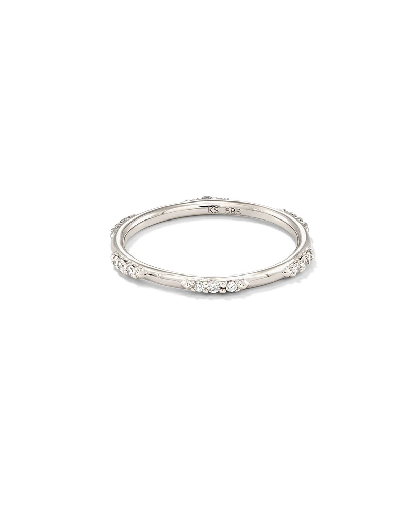 Posey 14k Yellow Gold Band Ring White Diamonds