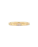 Posey 14k Yellow Gold Band Ring White Diamonds