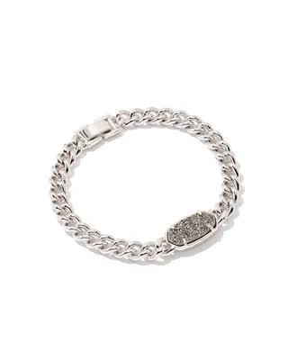 Elaina Silver Chain Bracelet in Platinum Drusy