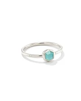 Davie Sterling Silver Band Ring Aquamarine