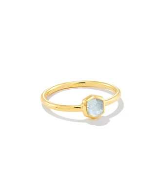 Davie Sterling Silver Band Ring White Opal